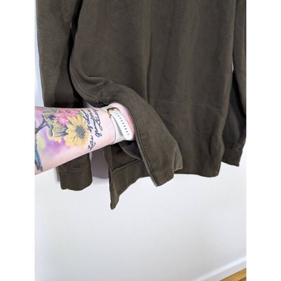 Lululemon Women's Olive Green Crewneck Side Zip Pullover Sweater - Size 8 - Picture 6 of 9